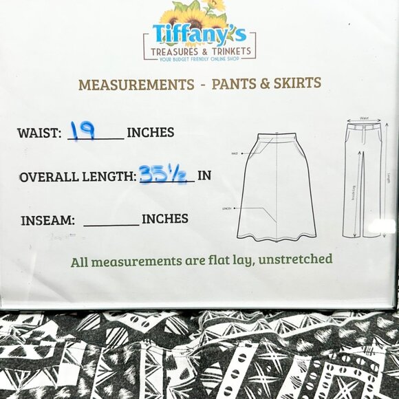 Jane Ashley Skirt Womens 1X Black White Geometric Print Poly Blend Elastic Waist - Picture 5 of 7